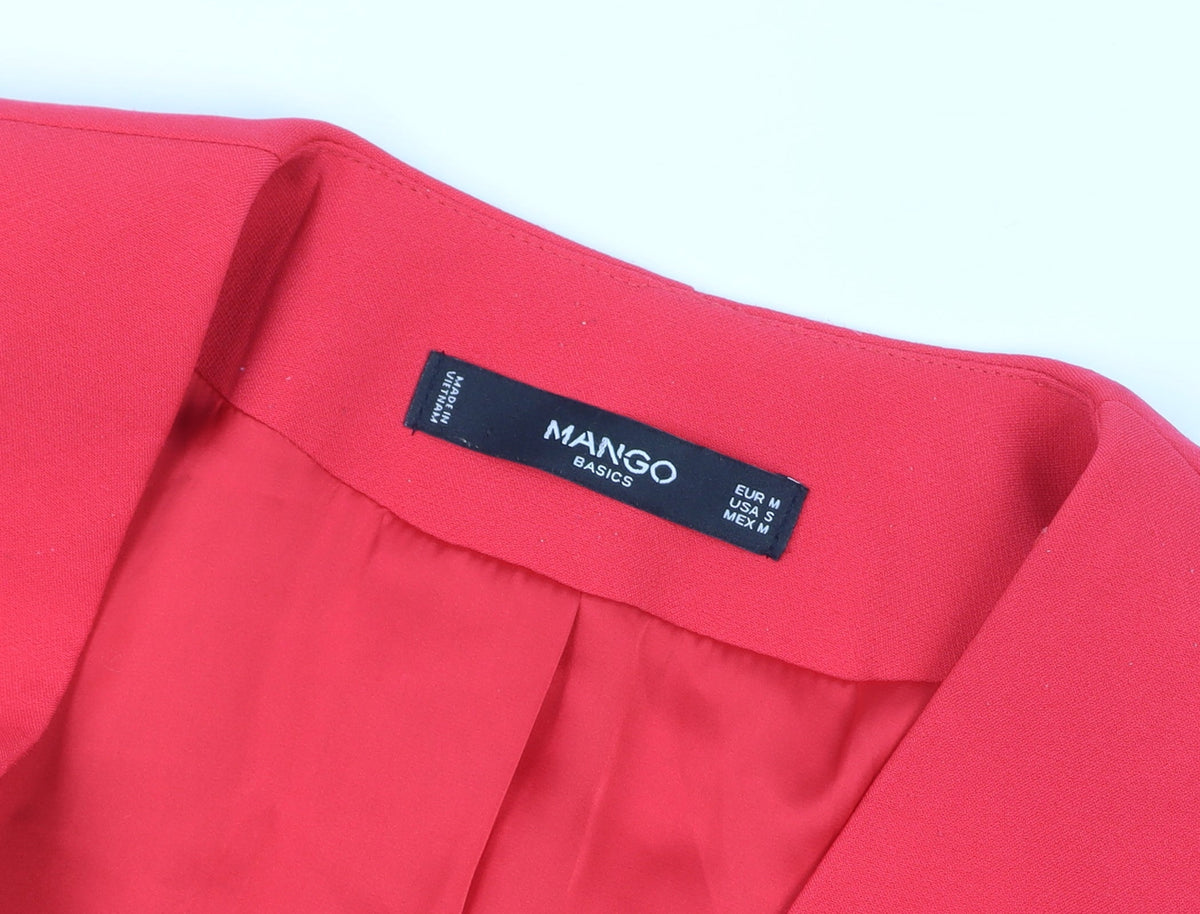 Mango Women Red Tailored Lined Slim Fit Blazer Size 12
