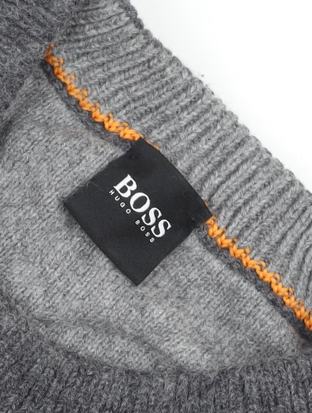 Hugo Boss Men's Grey Wool Crew Neck Pullover Jumper Size M