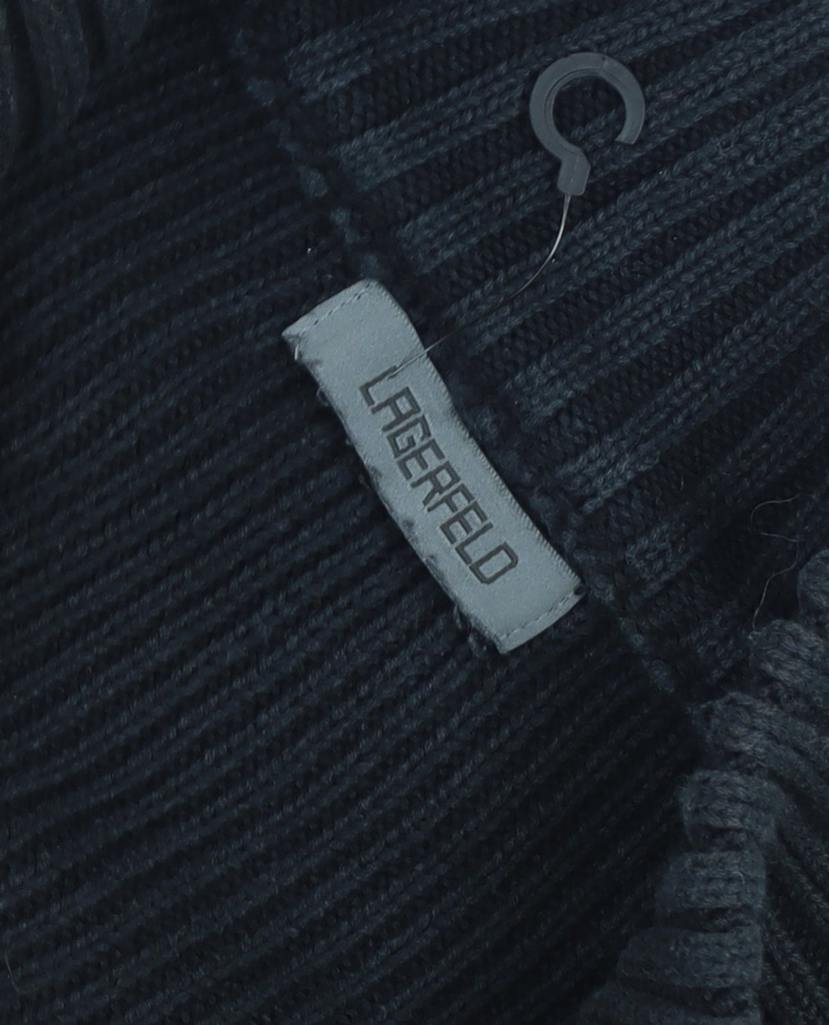 Lagerfeld Men's Black High Neck Button Henley Jumper XL