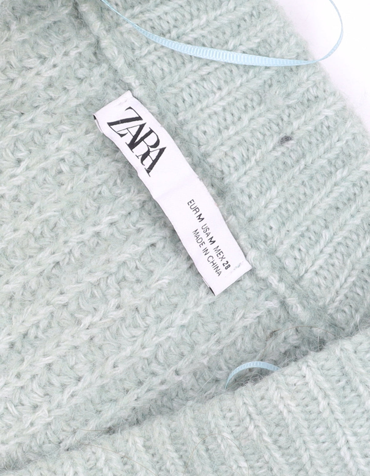 Zara Women Green Knit Chunky V-Neck Cardigan Size M
