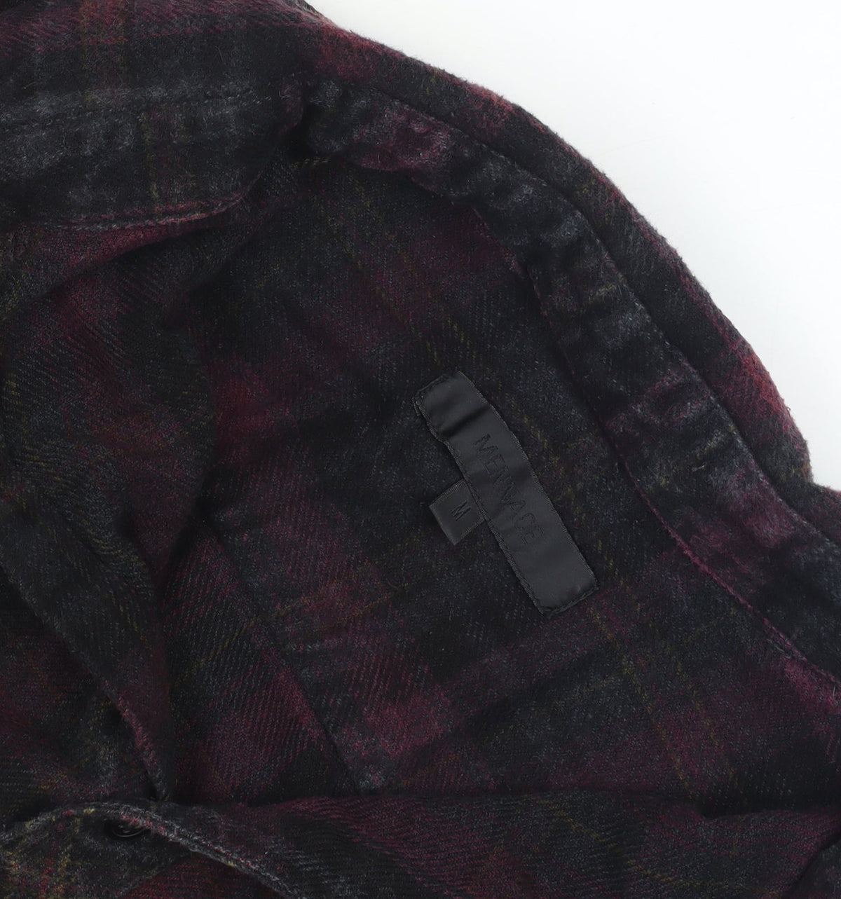 Menace Men's Red Black Check Flannel Button-Up Shirt M