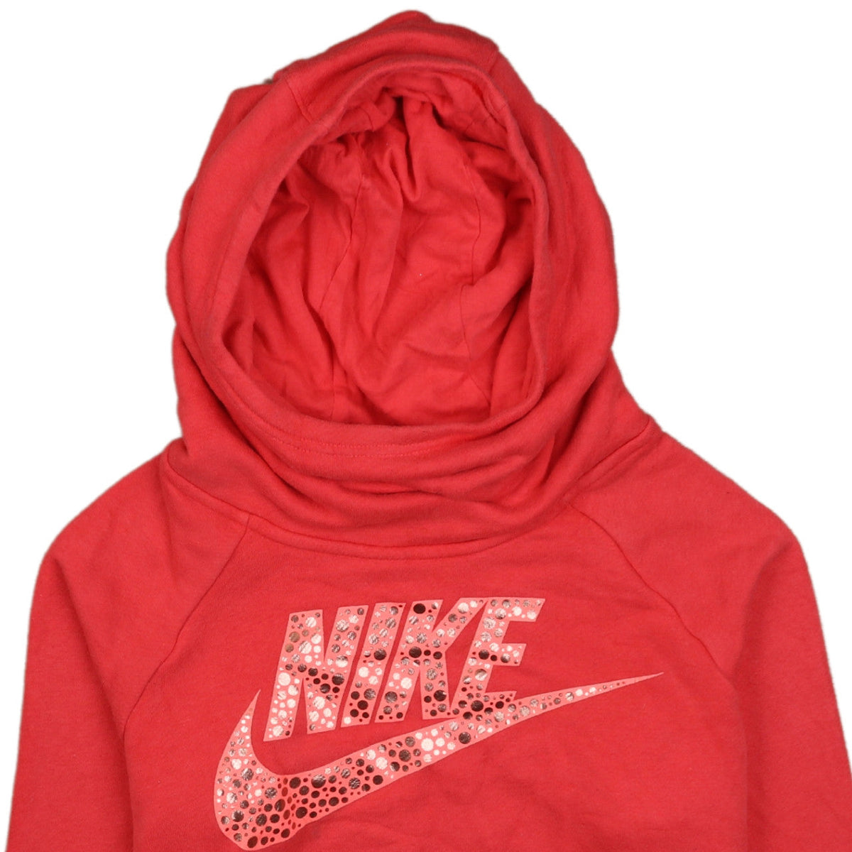 Nike Womens Red Long Sleeve Pullover Hoodie XL Rhinestone Logo