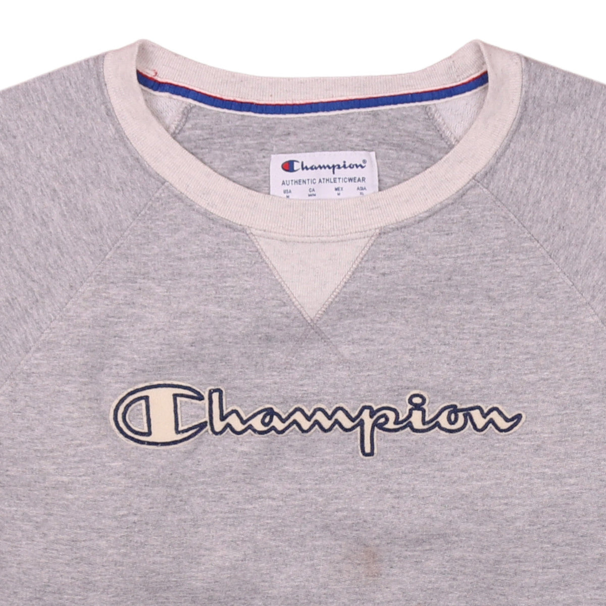 Champion Men's Grey Pullover Sweatshirt M Logo Athletic