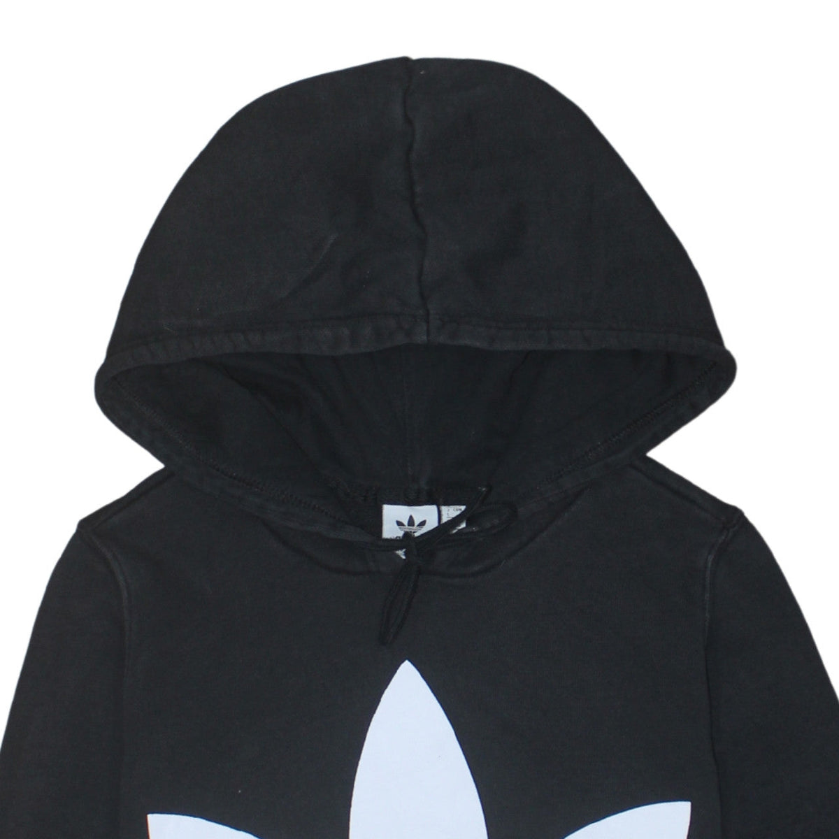 Adidas Women's Black Logo Pullover Hoodie Size 8 Regular Fit