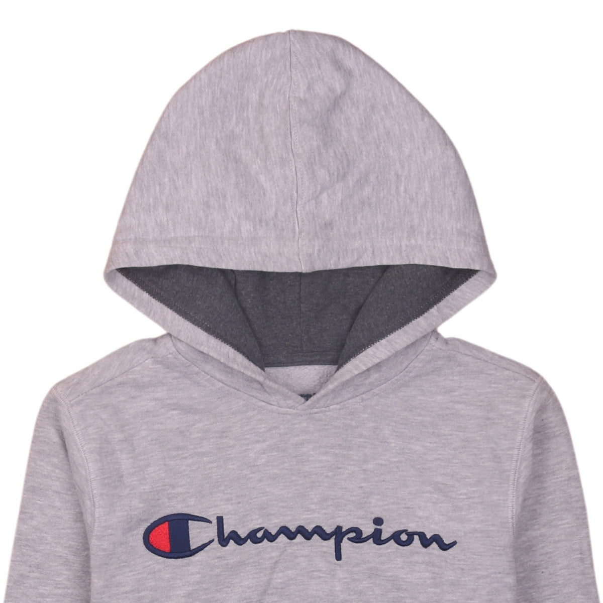 Champion Womens Grey Pullover Hoodie M Hooded Logo Sweatshirt