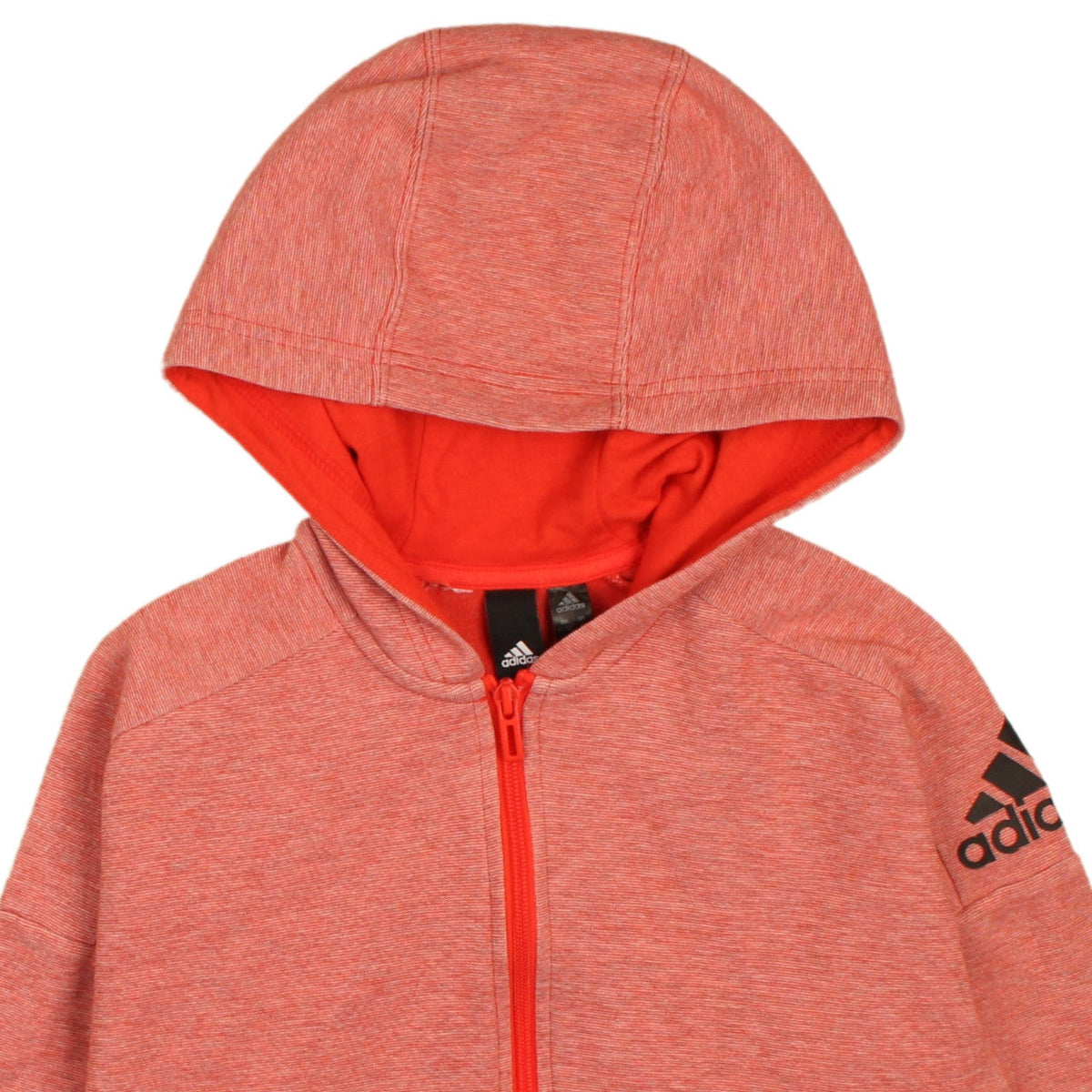 adidas Boys Red Full Zip Hoodie 13-14 Years Sports Logo Lightweight Top