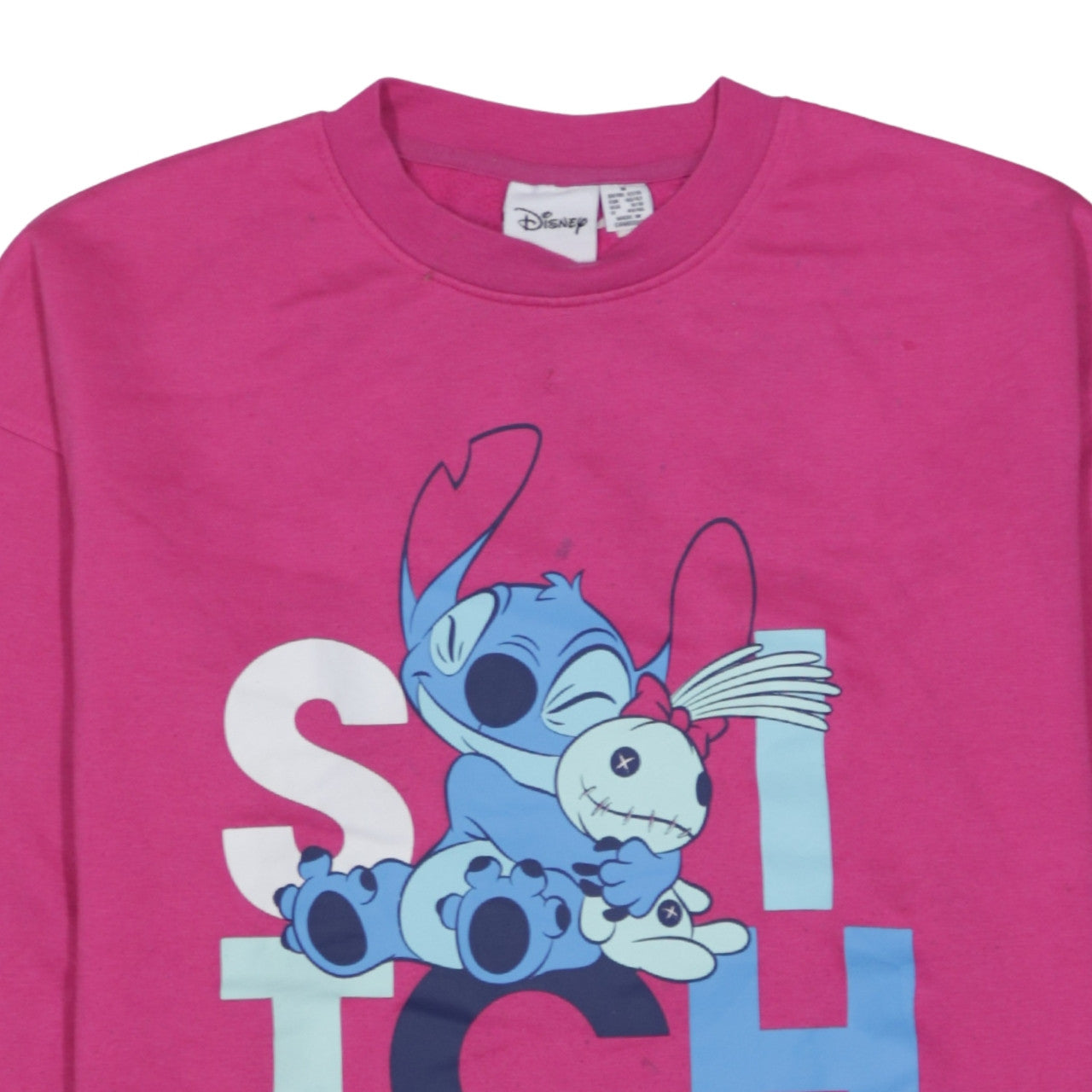 Disney Women Pink Stitch Sweatshirt Size M Graphic Pullover