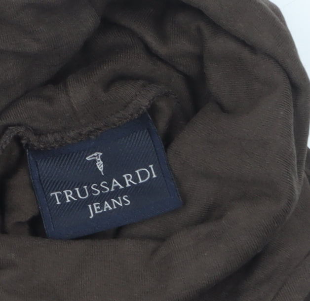 Trussardi Jeans Women's Brown Roll Neck Long Sleeve Top M