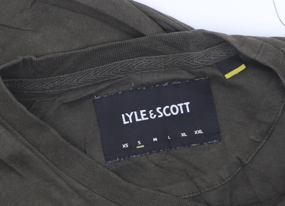 Lyle & Scott Men's Khaki Crew Neck Cotton T-Shirt Size M