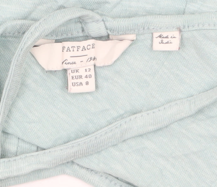 FatFace Women's Green Cotton Modal Tunic Blouse UK 12