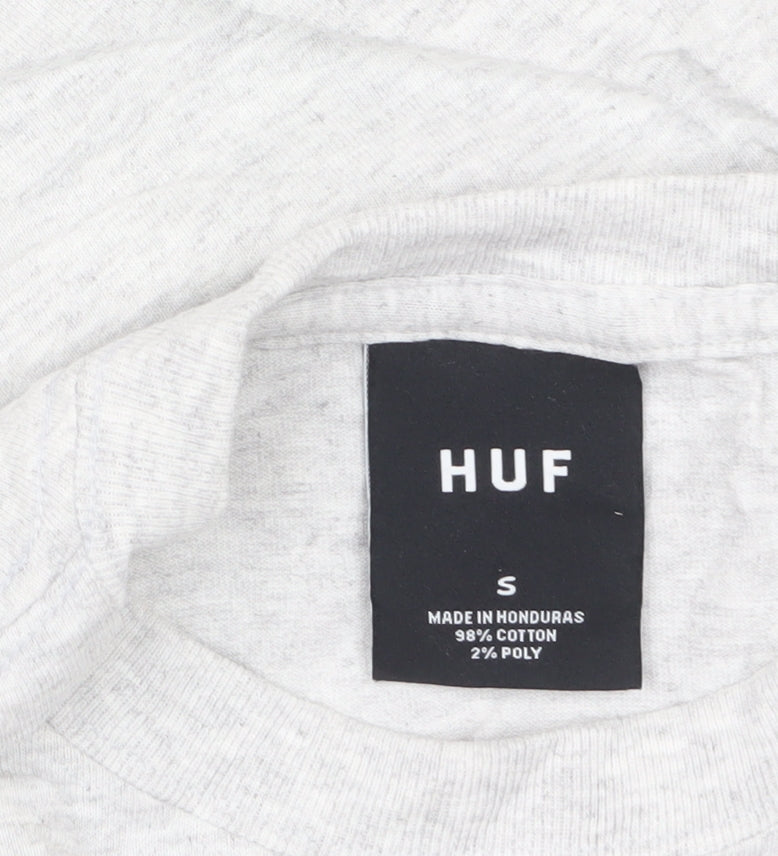 HUF Men’s Grey Long Sleeve Graphic Casual Top Size S
