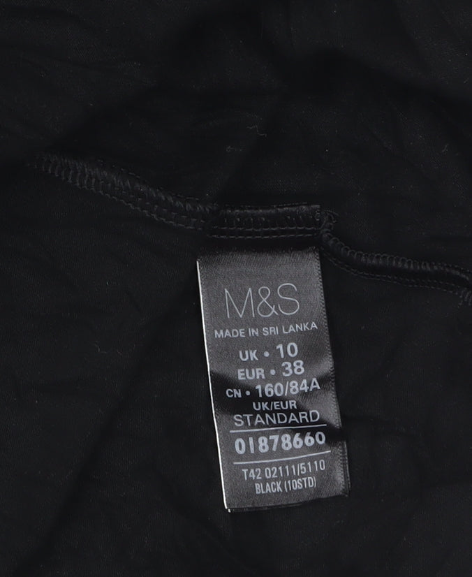 Marks and Spencer Womens Black Knee Length A-Line Dress Size 10
