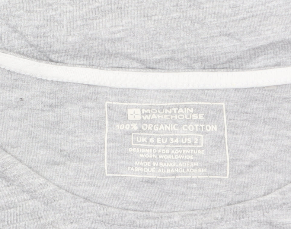 Mountain Warehouse Womens Grey Cotton Short Sleeve T-Shirt Size 6