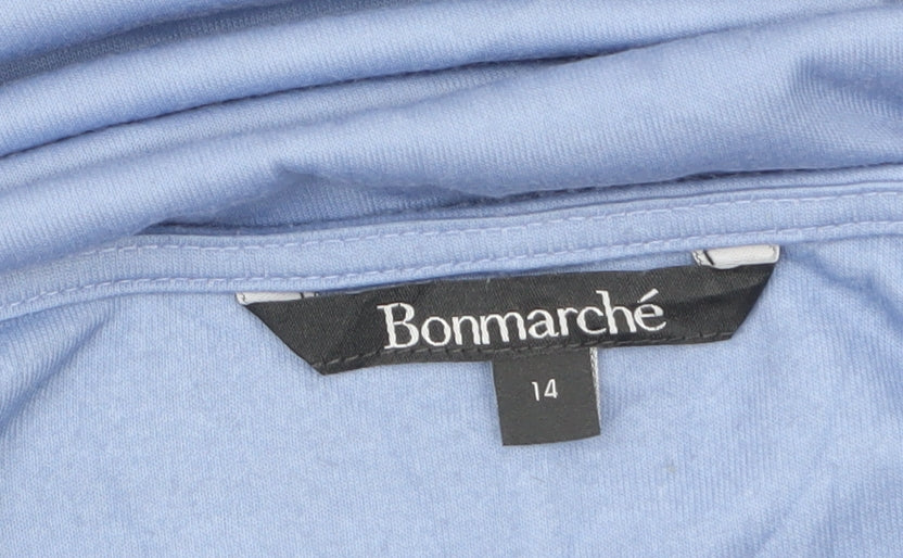 Bonmarché Women’s Blue Floral Tunic Blouse Size 14 Polyester