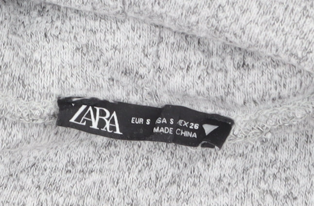 Zara Women Grey Roll Neck Knit Sweater Dress Size S