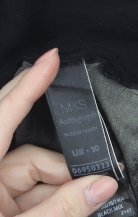 Marks & Spencer Autograph Womens Black Mix 3/4 Sleeve Tunic UK 10