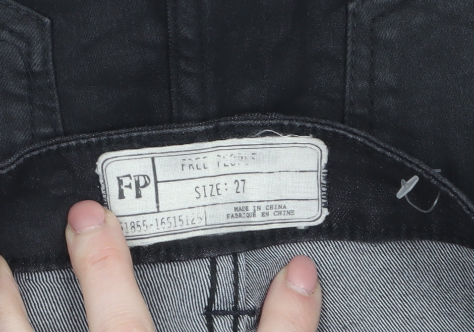Free People Womens Black Size 10 High Rise Denim Hot Pants Shorts