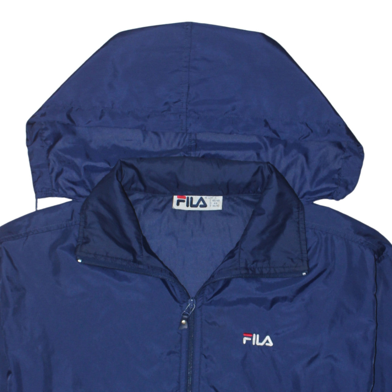 FILA Women’s Blue Nylon Anorak Jacket S Hooded Windbreaker