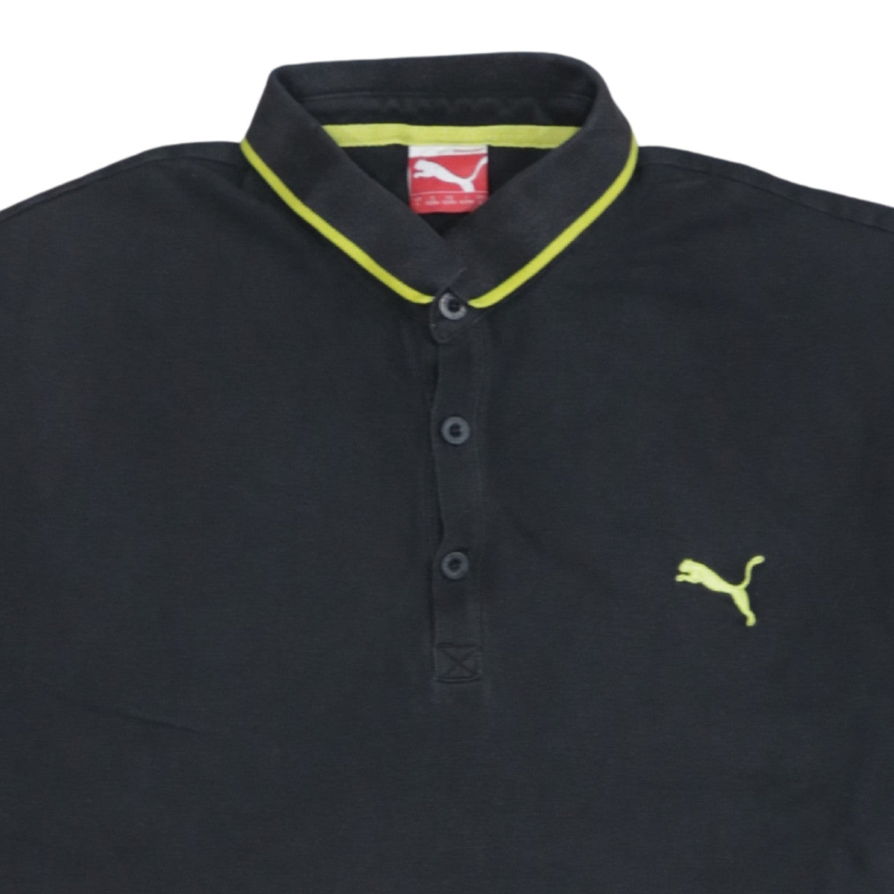 Puma Men's Black Short Sleeve Polo Shirt Size L Cotton Blend
