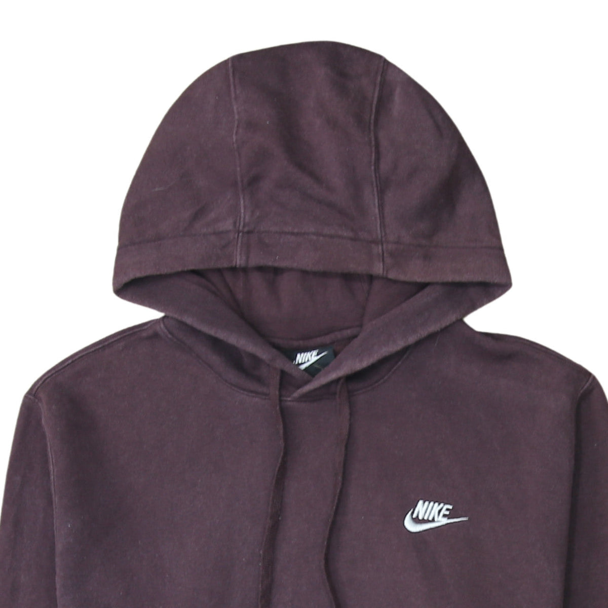Nike Men’s Brown Pullover Hoodie Size S Logo Fleece Sweatshirt