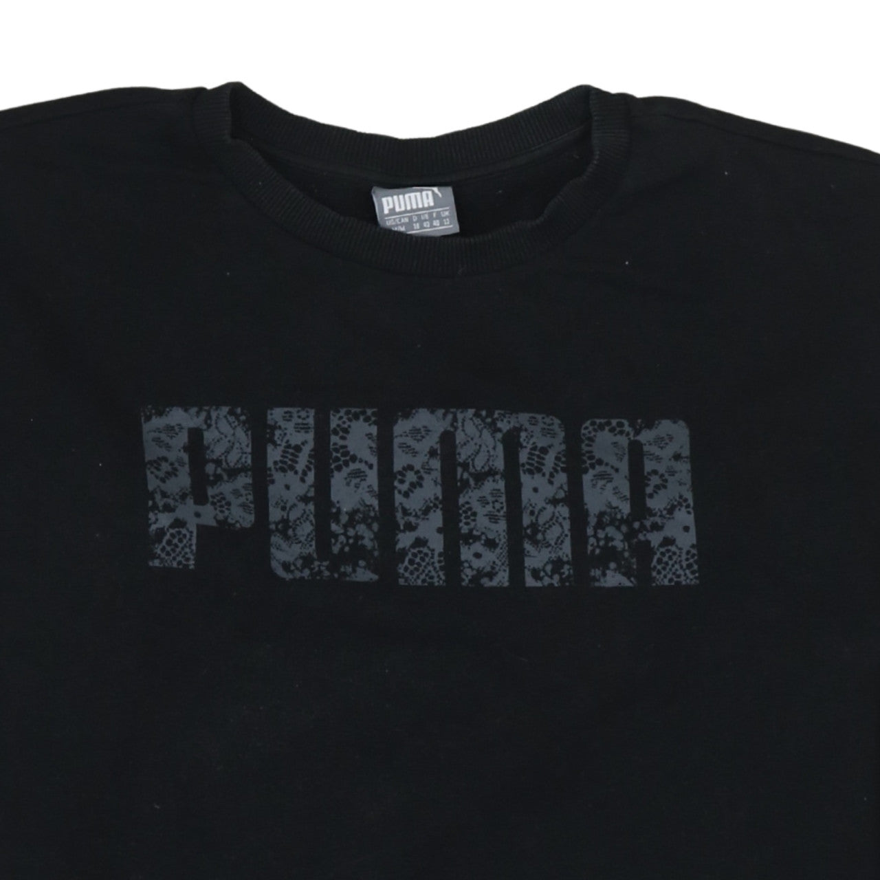 Puma Womens Black Size 12 Crew Neck Pullover Sweatshirt