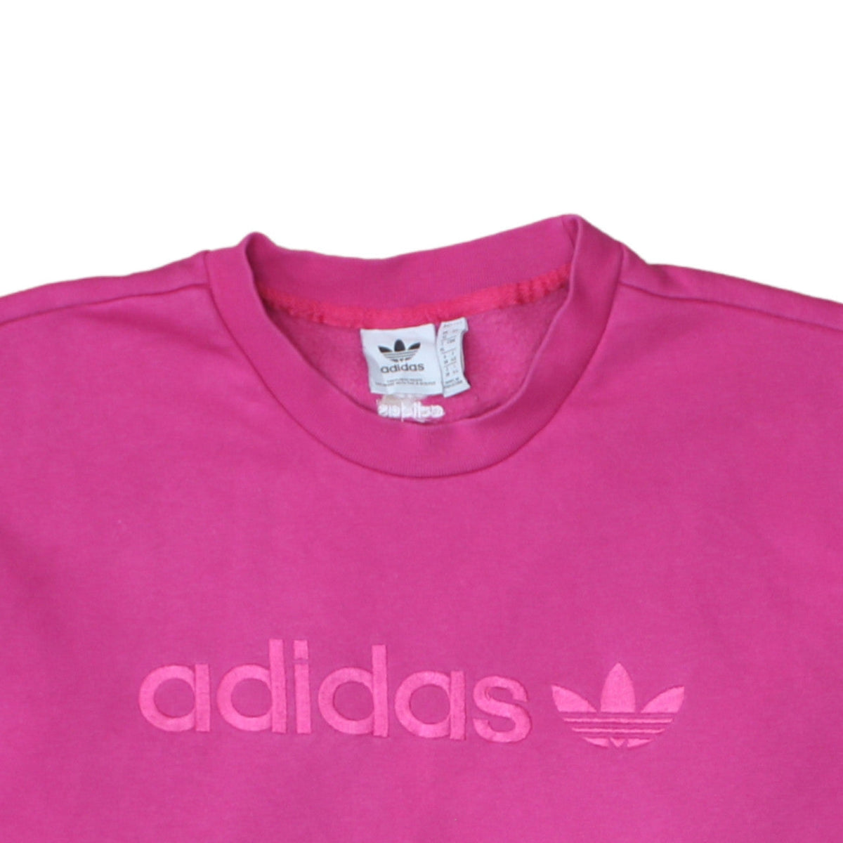 Adidas Women Pink Crew Neck Pullover Sweatshirt Size 12 Logo Casual