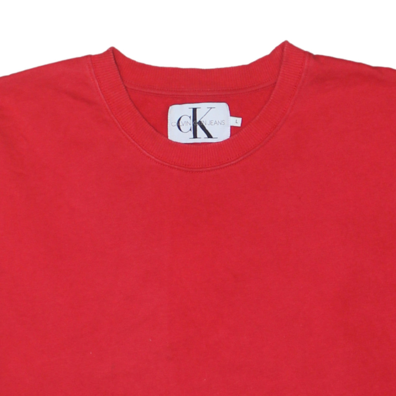 Calvin Klein Jeans Women's Red Cotton Crew Neck Sweatshirt Size L