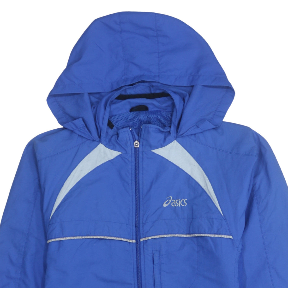 Asics Mens Blue Hooded Windbreaker Jacket Size M