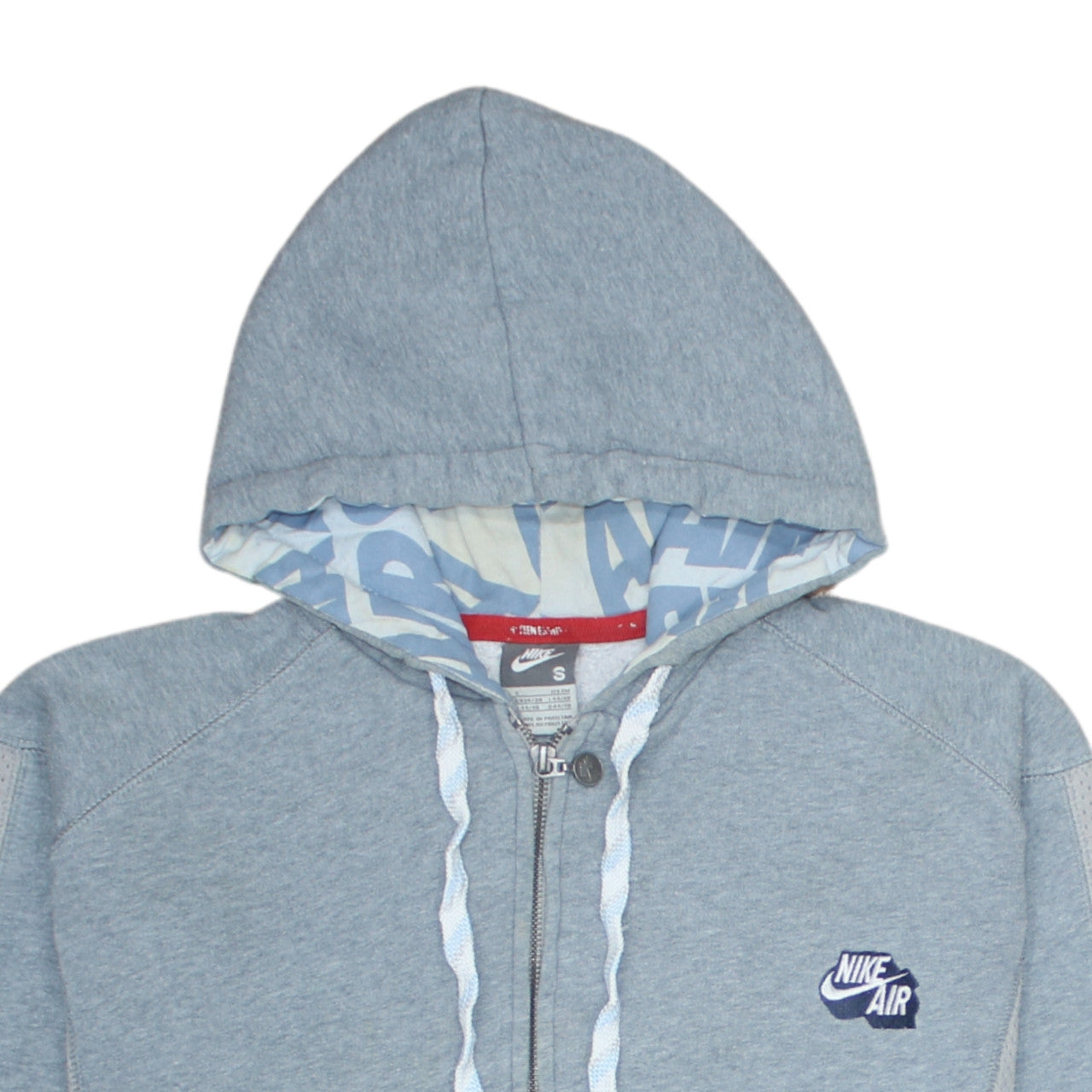 Nike Boys Grey Full Zip Hoodie Small Fleece Sportswear with Logo