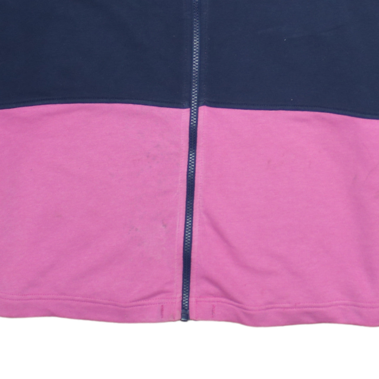 Reebok Womens Navy Pink Full Zip Hoodie Size M Colourblock Logo