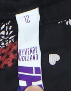 By Henry Holland Womens Black Floral Shift Dress Size 12
