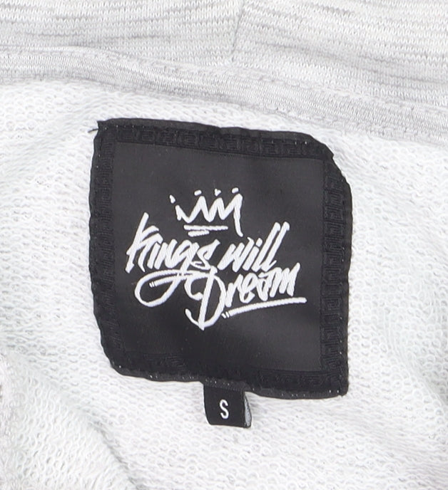 Kings Will Dream Men's Grey Full Zip Hoodie Size S Lightweight Cotton Blend