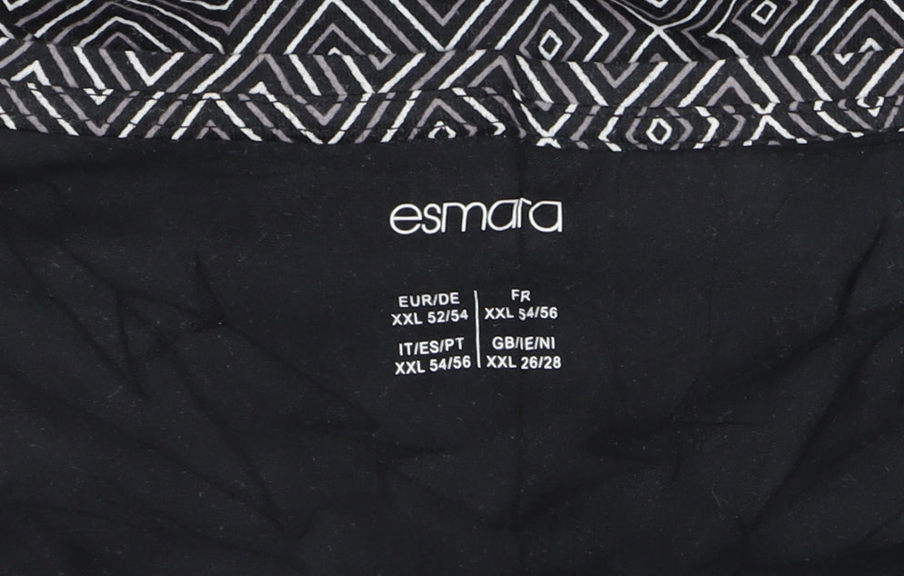 Esmara Women's Black Geometric Pullover Jumper Size 26/28