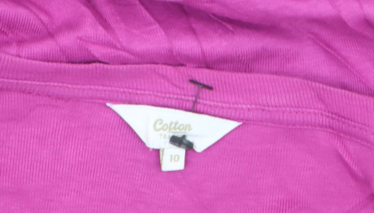 Cotton Traders Women Pink Size 10 Scoop Neck 3/4 Sleeve T-Shirt