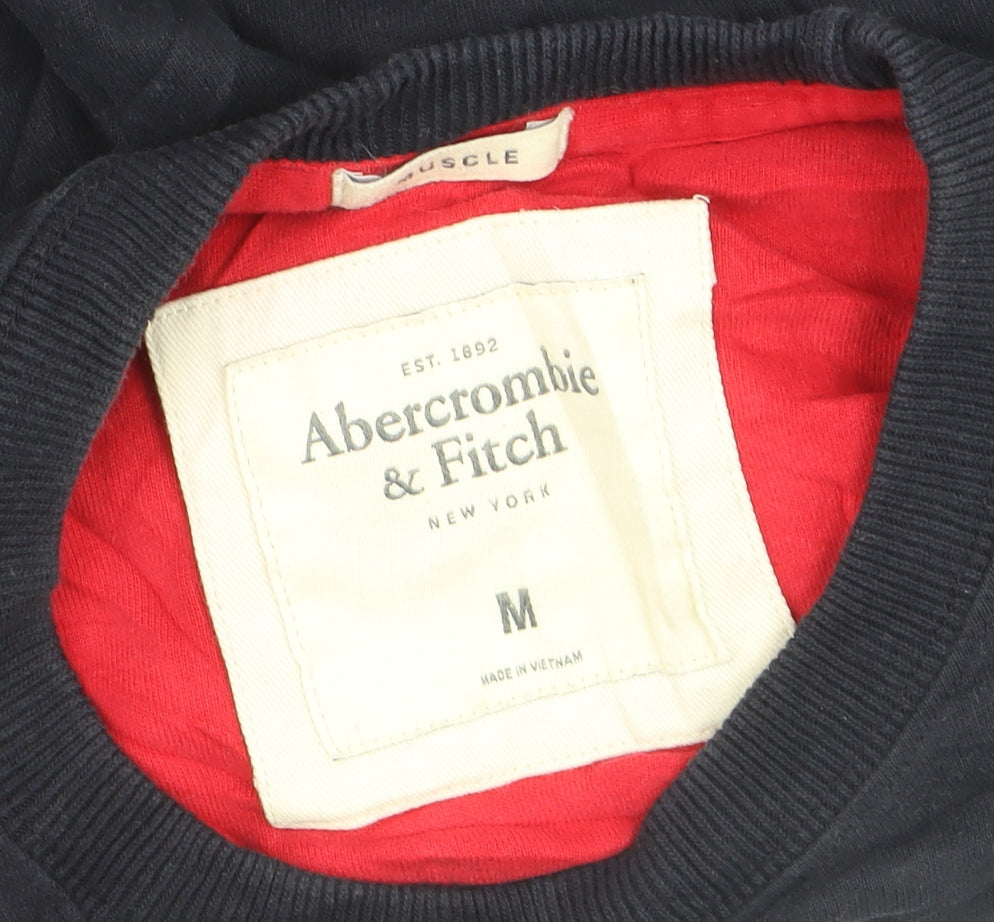 Abercrombie & Fitch Men’s Blue Cotton Crew Neck Pullover Jumper M