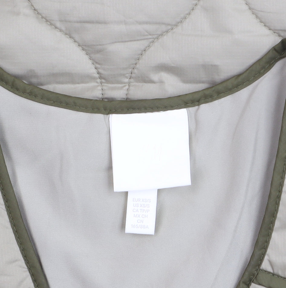 H&M Men's Beige Quilted Lightweight Waistcoat XS Regular Fit