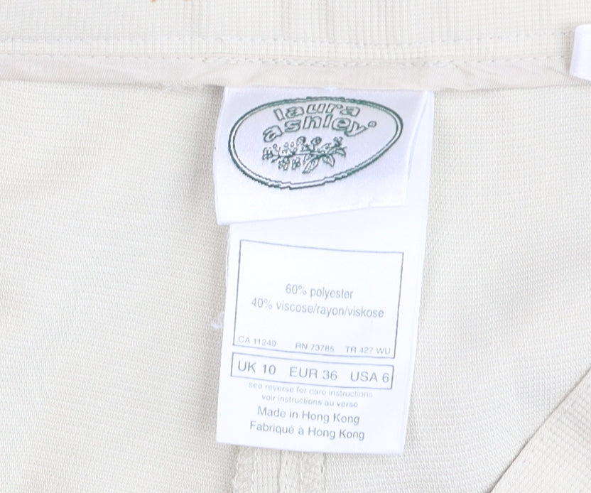 Laura Ashley Women’s Beige Pleated Tapered Trousers Size 10