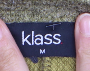 Klass Womens Green Beaded Pullover Jumper Medium Relaxed Fit