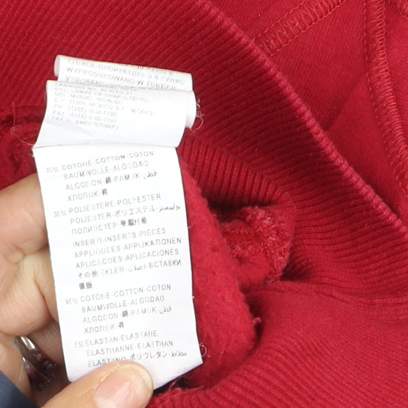 Playlife Men’s Red Cotton Bomber Jacket Size S Button-Up Casual