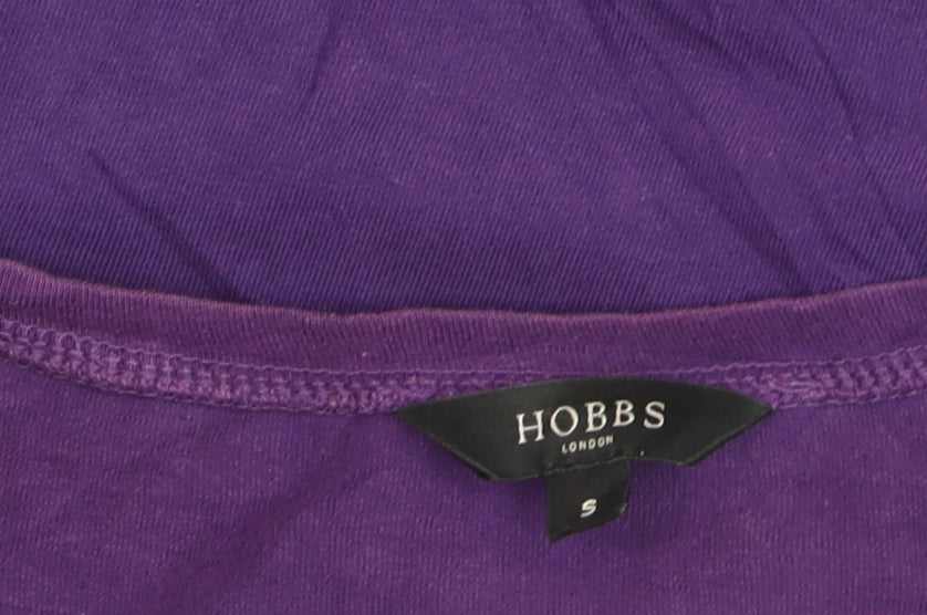 Hobbs Women Purple Cotton Blend Short Sleeve T-Shirt S