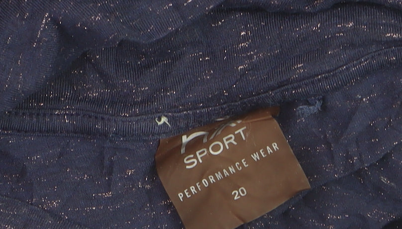 Marks and Spencer Women's Blue Long Sleeve Roll Neck Activewear Top Size 20