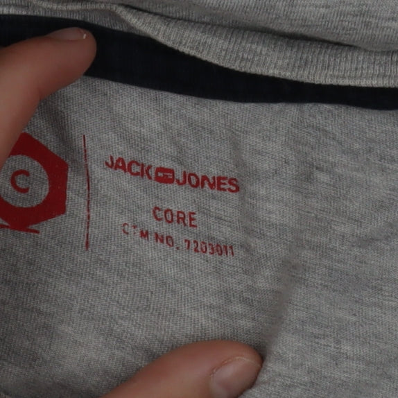 Jack & Jones Men's Grey Crew Neck Short Sleeve T-Shirt Size S