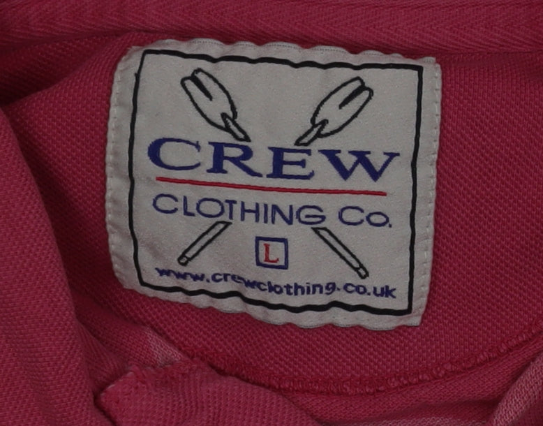 Crew Clothing Men's Pink Striped Polo Shirt Size L