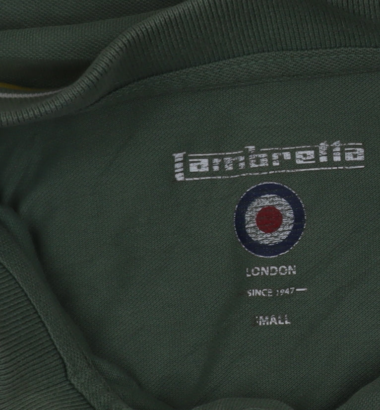 Lambretta Men’s Green Polo Shirt Small Classic Cotton Retro Style