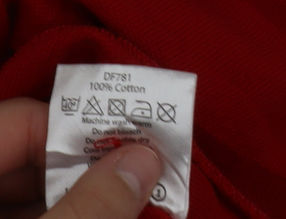 Voi Jeans Men's Red 3XL Long Sleeve Cotton Polo Shirt