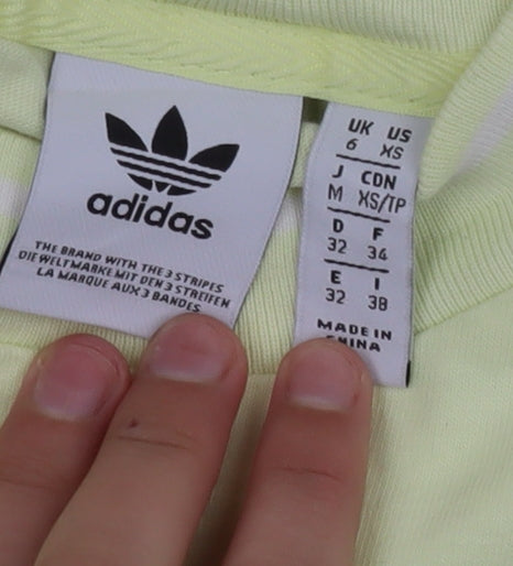 Adidas Womens Yellow XS Basic Short Sleeve Cotton T-Shirt