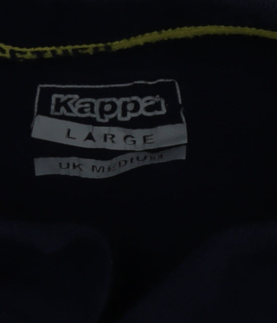 Kappa Mens Grey Navy Colourblock Polo Shirt Medium