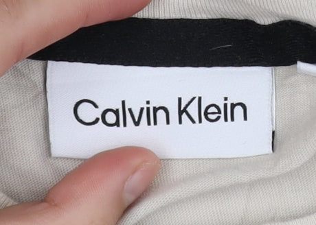 Calvin Klein Men's Beige Cotton Crew Neck XL T-Shirt