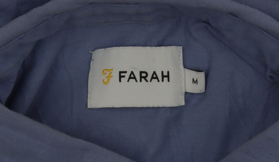 Farah Men's Blue Collared Short Sleeve Cotton T-Shirt Size M