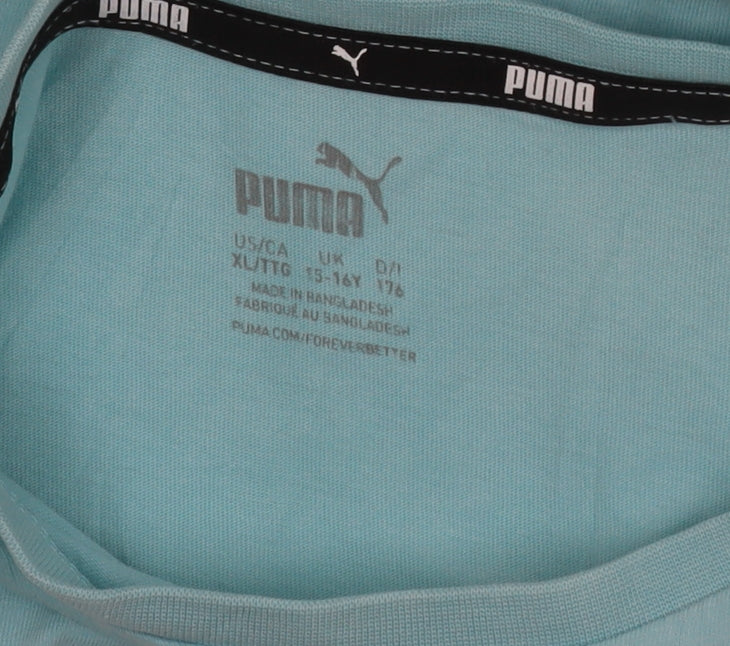 Puma Teens Blue XL Crew Neck Cotton Jersey T-Shirt